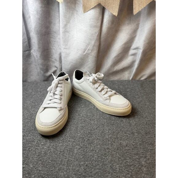 P448 Soho Low Top Sneaker Shoes Women’s White Silver Sz 38 Leather - Picture 6 of 10